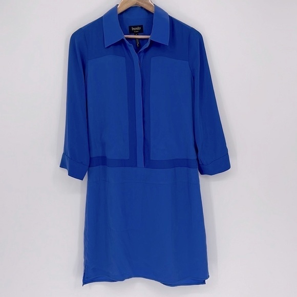 Laundry by Shelli Segal Cobalt Blue Long Sleeve Button-Front Dress Womens Size 6 - Picture 10 of 10
